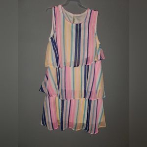 Wonder Nation Dress Multi Color Sleeveless Easter 14/16 plus Spring